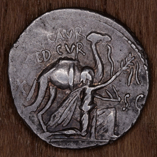 58 BC Ancient Roman Republic Silver Denarius Aemilius Scaurus Plautius Hypsaeus