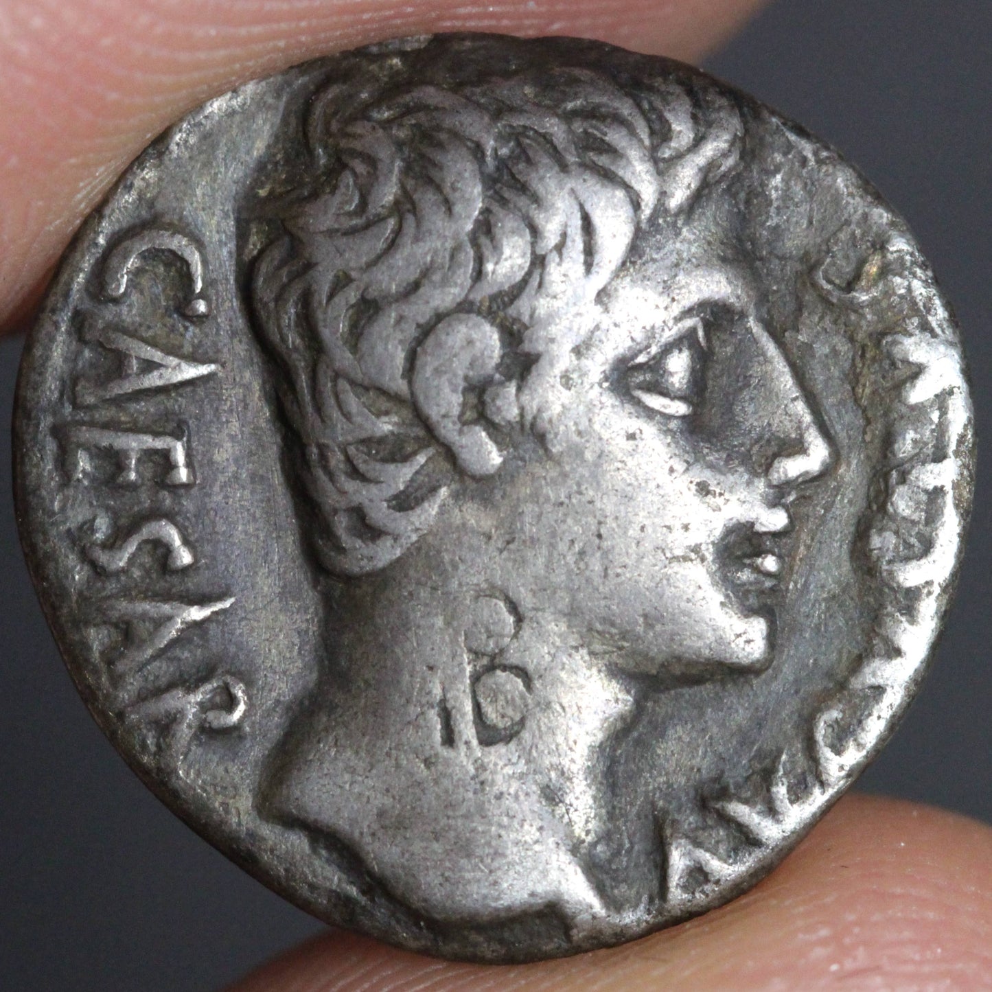 augustus denarius obverse side