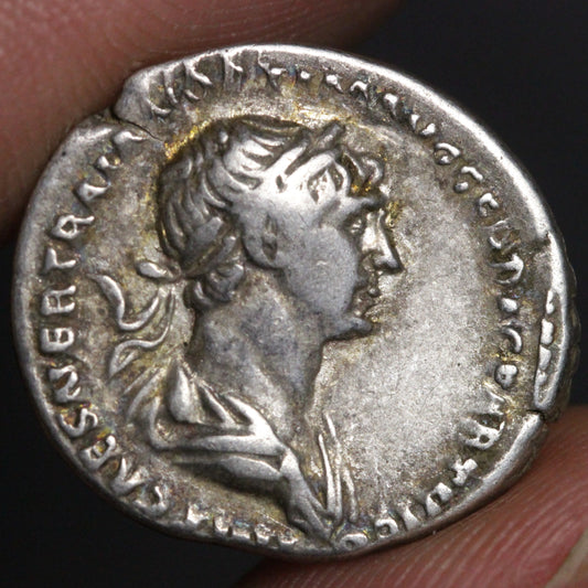 trajan denarius obverse side
