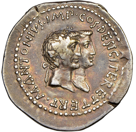 39BC Marc Antony Cistophorus Ancient Roman Republic NGC Ch VF