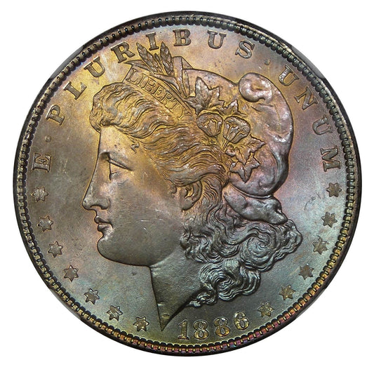 1886-P U.S. Morgan Silver Dollar, NGC MS-65