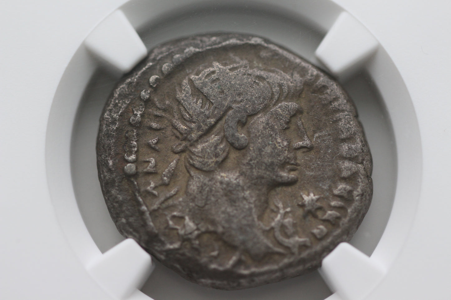 116 A.D. Ancient Roman Provincial Tetradrachm, Alexandria Egypt, NGC Ch F, Emperor Trajan, Nilus Bust
