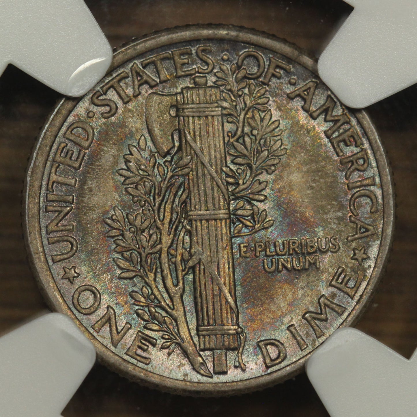 1916 U.S. Mercury Dime | NGC MS-66 FB | Rainbow Toning