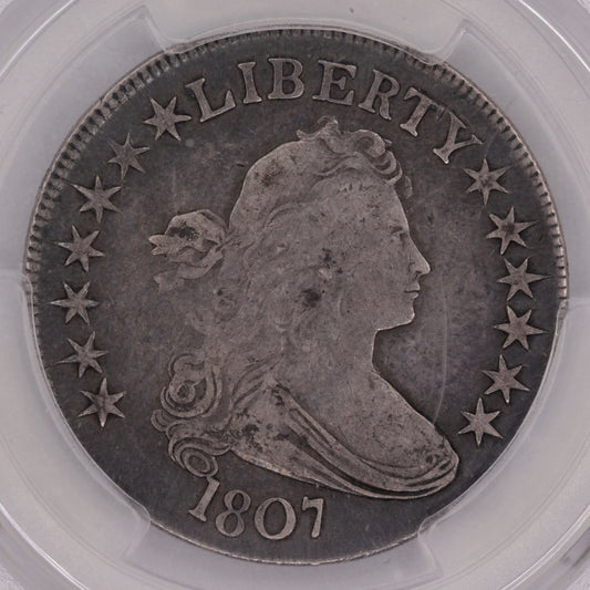 1807 U.S. Half Dollar Silver Coin | Draped Bust Design | PCGS VF-20