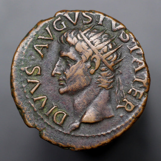 22 A.D. Roman Empire Bronze As, Emperor Augustus