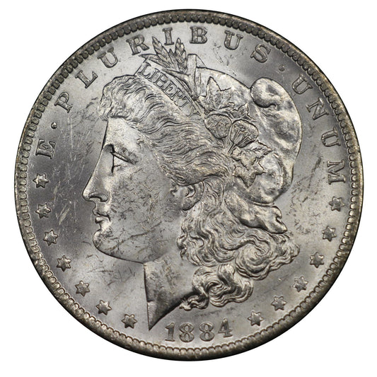 1883-1885 U.S. Morgan Silver Dollar, Choice Brilliant Uncirculated Condition