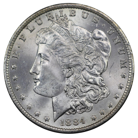 1883-1885 U.S. Morgan Silver Dollar, Gem Brilliant Uncirculated Condition