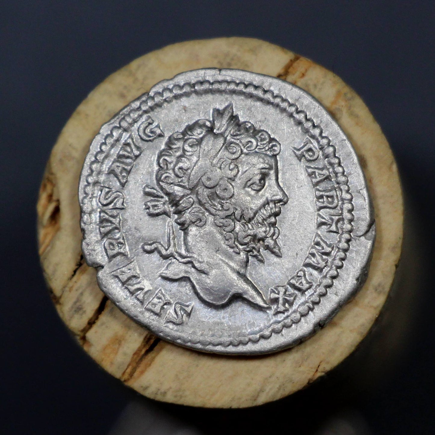 200 A.D. Roman Empire Silver Denarius, Emperor Septimius Severus