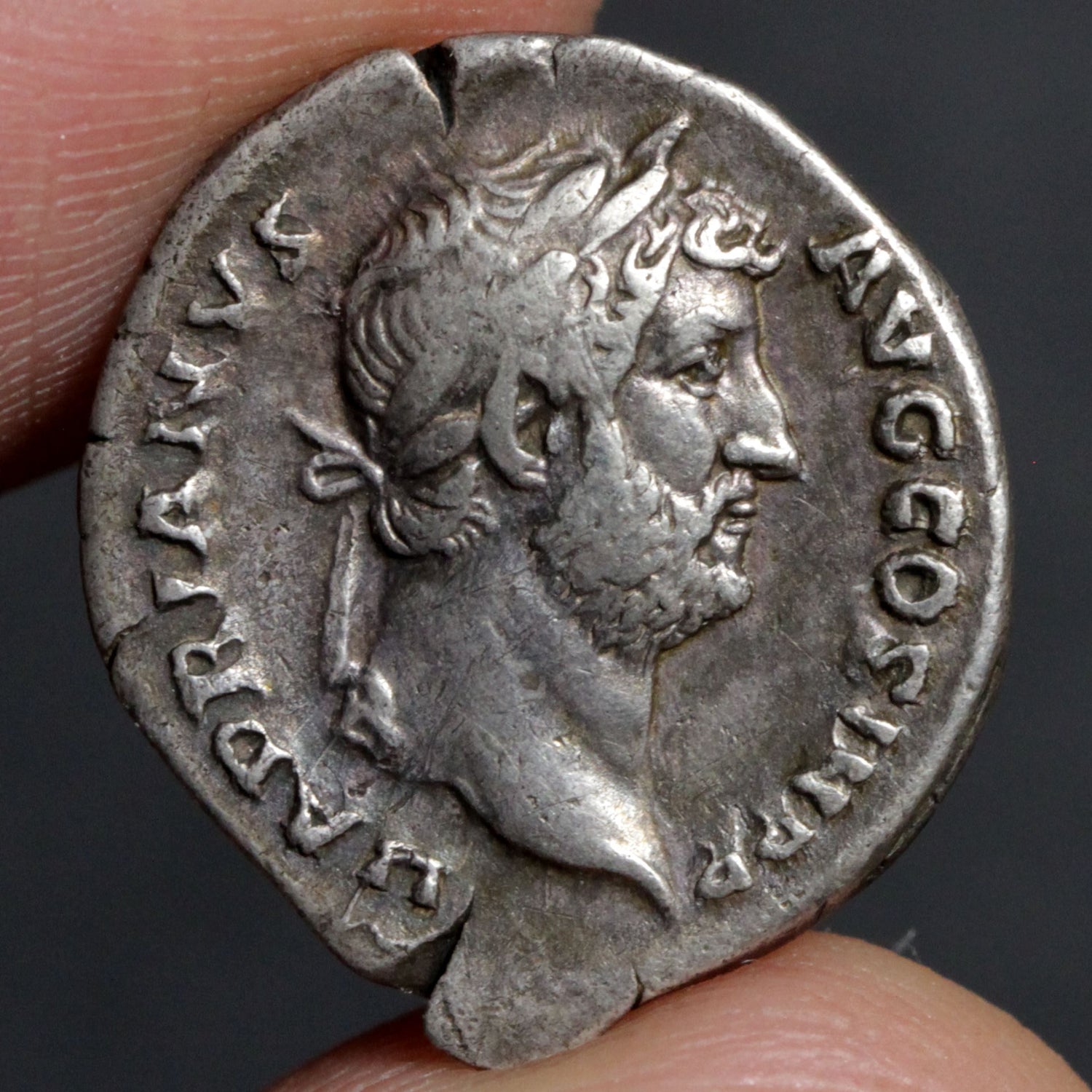 Roman denarius of Emperor Hadrian