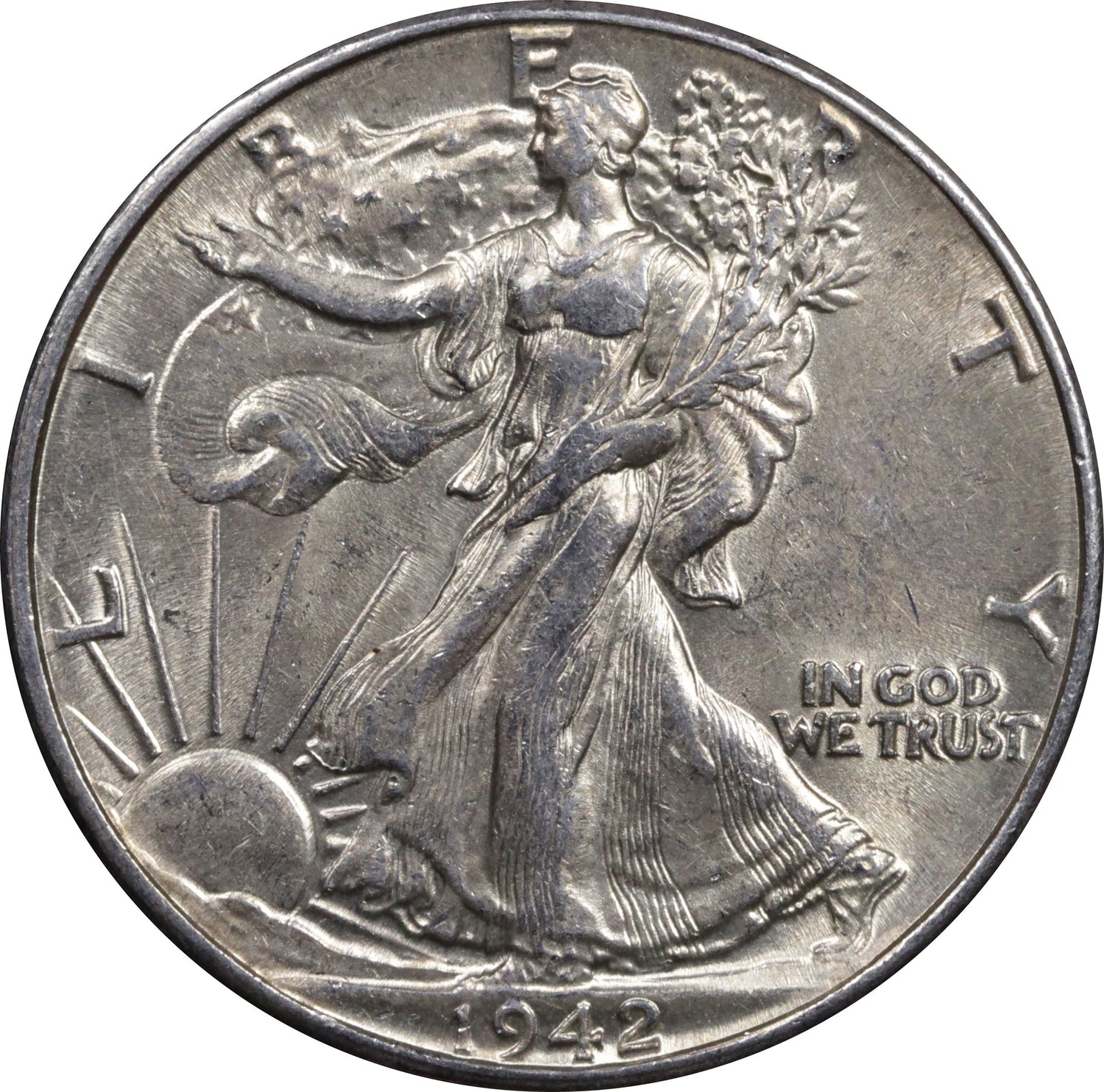 1942 Walking Liberty half dollar coin