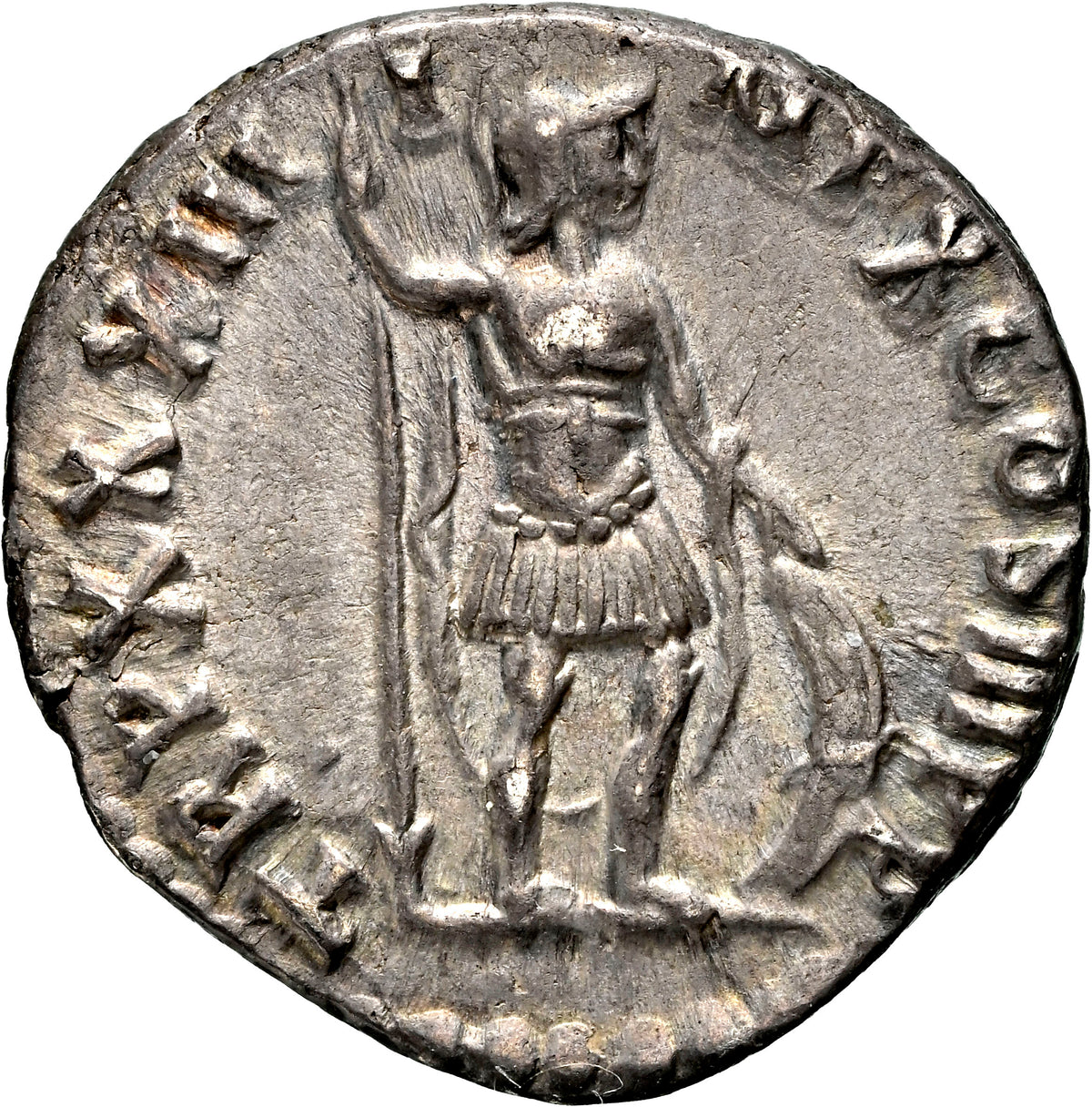 Marcus Aurelius Denarius Ancient Rome Silver Coin 179AD RIC 406 NGC Ch VF