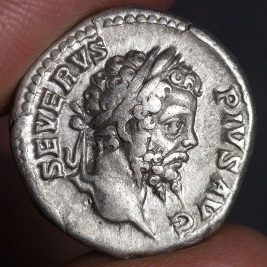 Septimius Severus Denarius Ancient Roman Empire Silver Coin 202AD FORTVNA REDVX RIC 264a