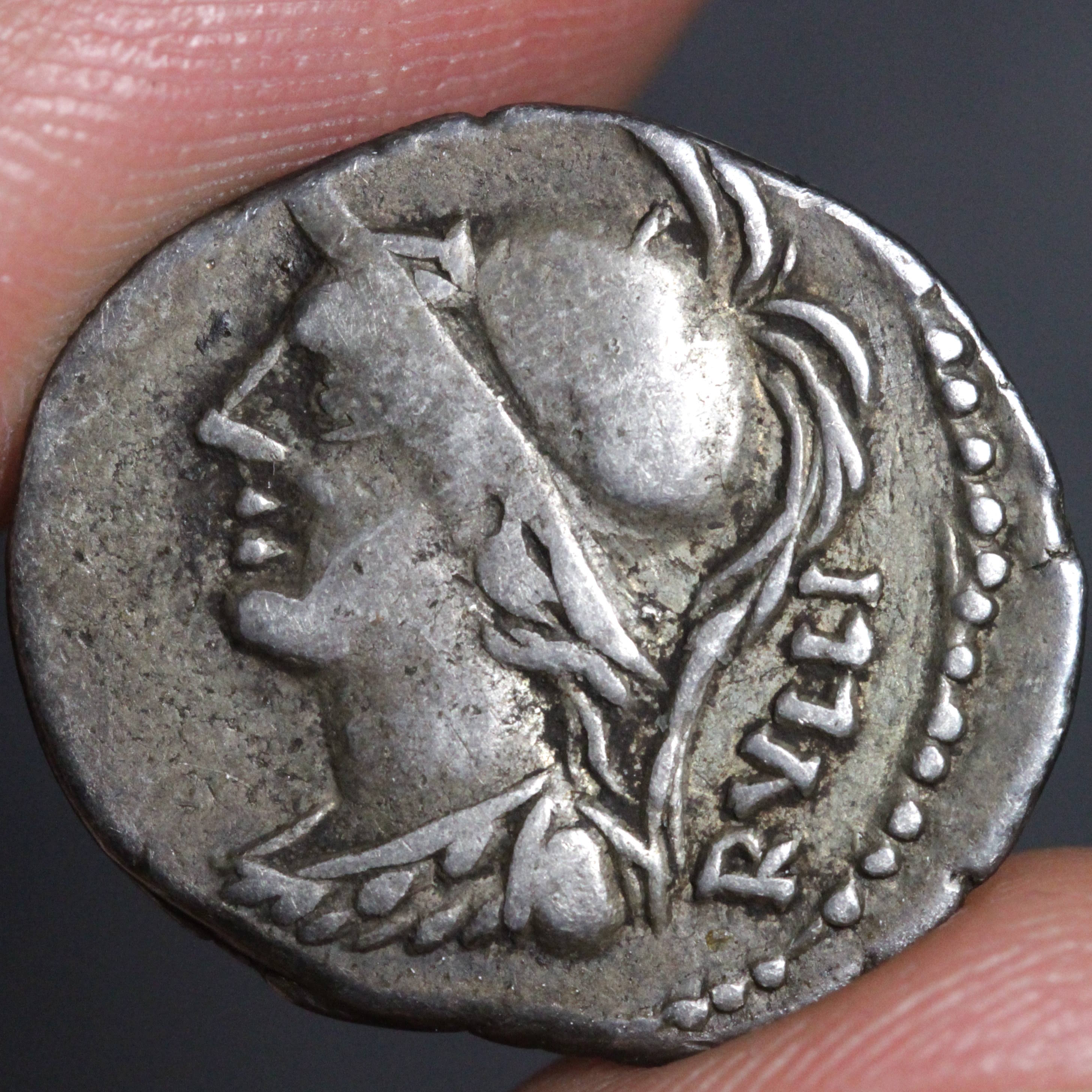 Servilius Inscriptions Servilius Rullus Denarius Ancient Roman Republic Silver Coin 100BC RRC ...