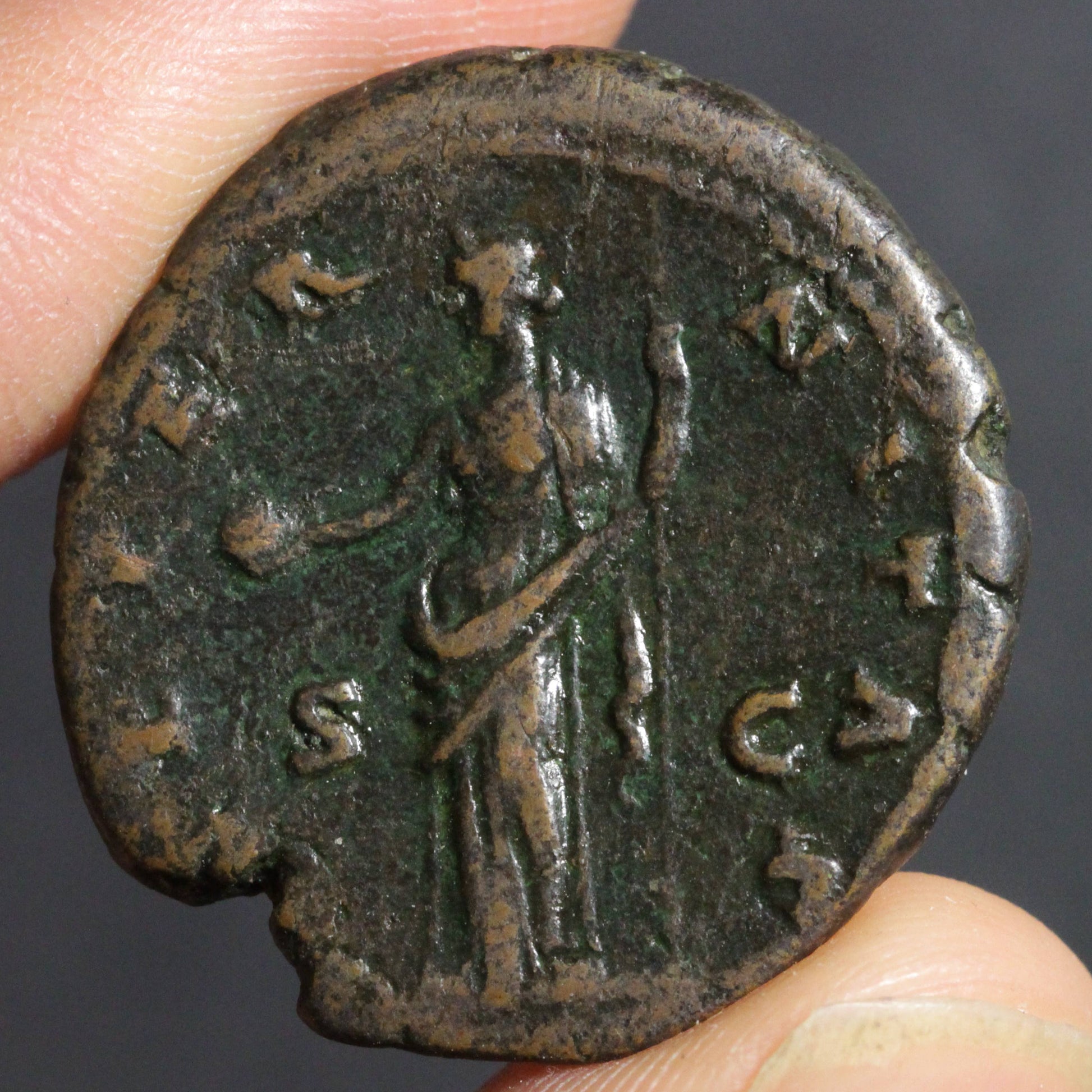 faustina the elder bronze as coin, reverse side