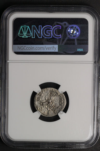 Hadrian Denarius NGC Ch AU 123 AD