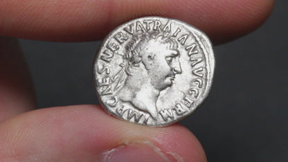 Trajan Denarius Ancient Roman Empire Silver Coin 98AD RIC 1