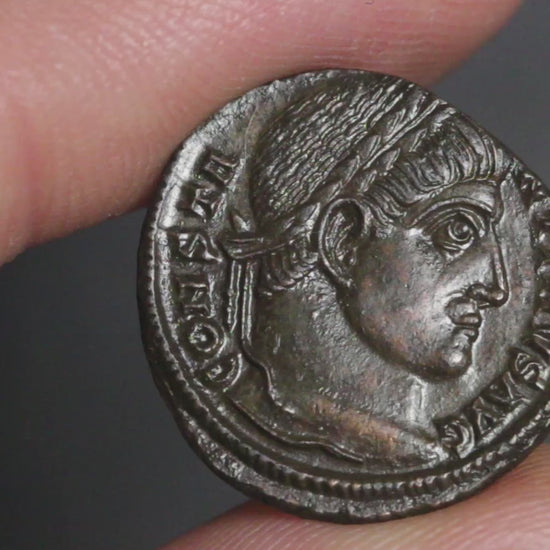 video showing constantine follis being rotated to show both sides