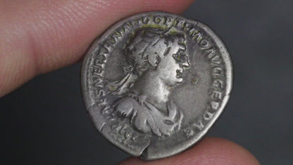 video of trajan denarius being rotated to show both sides