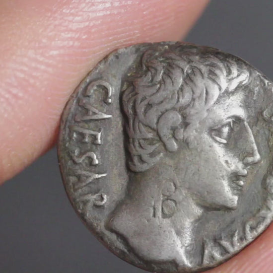 video showing augustus denarius being rotated to display both sides