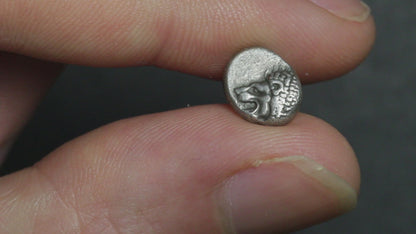 small silver coin being rotated to show both sides