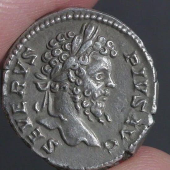 video showing septimius severus denarius being rotated between two fingers