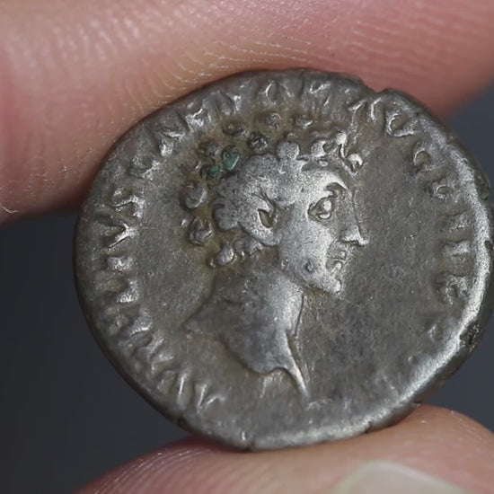 video showing the denarius coin being rotated to display both sides