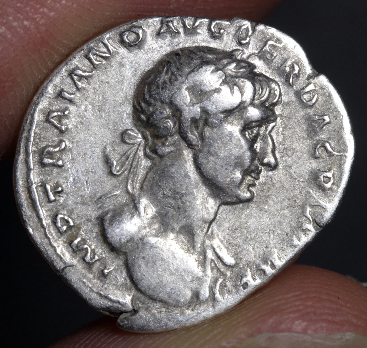 trajan denarius obverse side