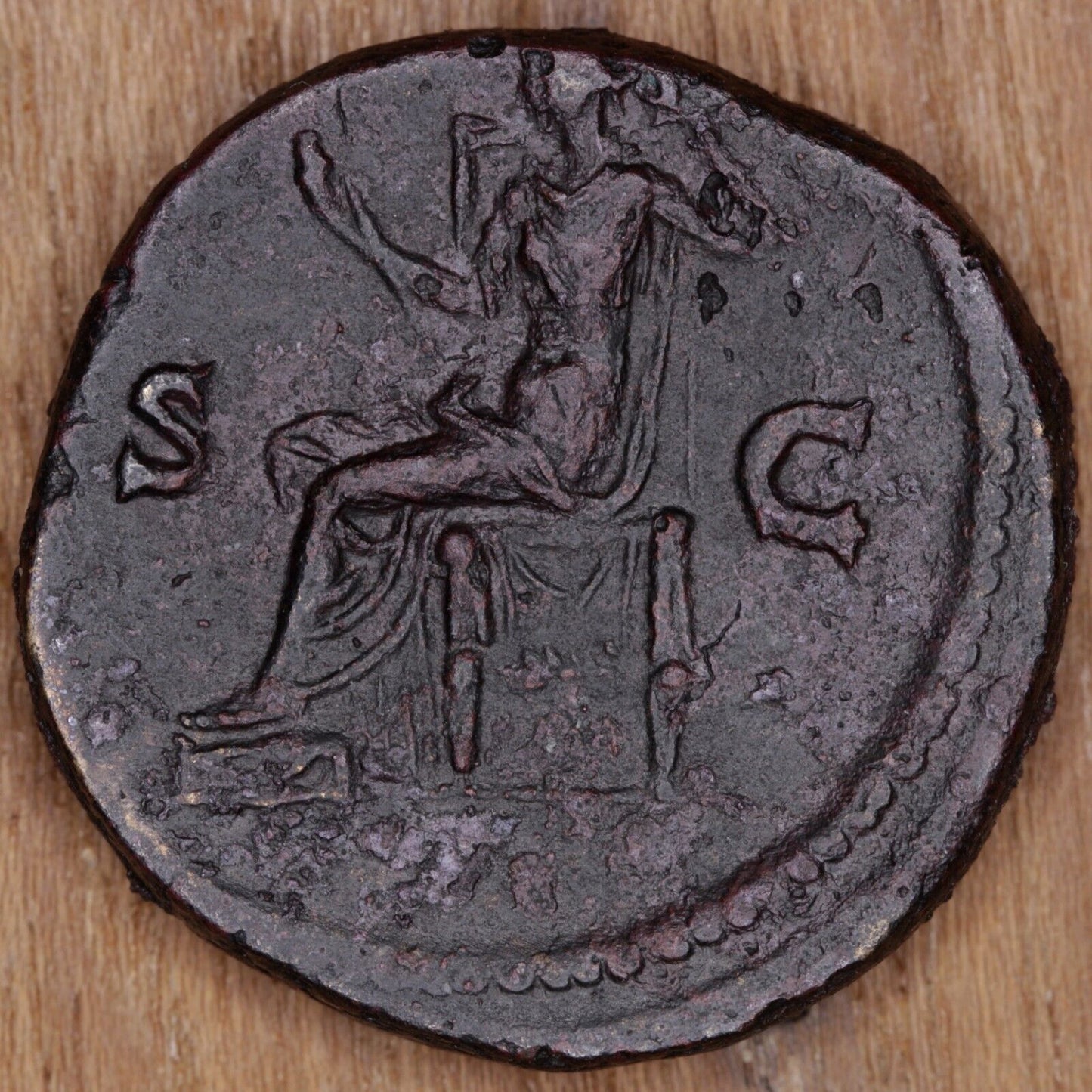 145 AD Emperor Antoninus Pius Ancient Roman Empire Bronze Sestertius | Securitas
