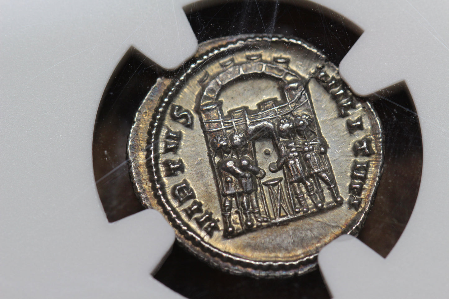 300 A.D. Ancient Roman Silver Argenteus Coin, Emperor Diocletian, NGC Choice AU