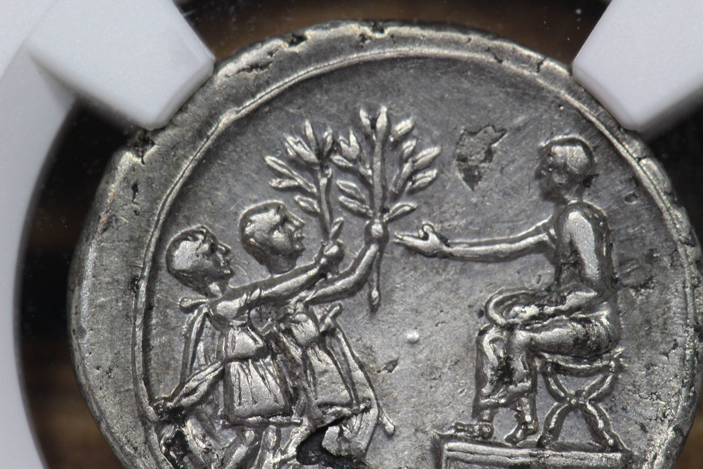Emperor Augustus Ancient Roman Silver Denarius Coin, 15 BC, NGC Choice XF