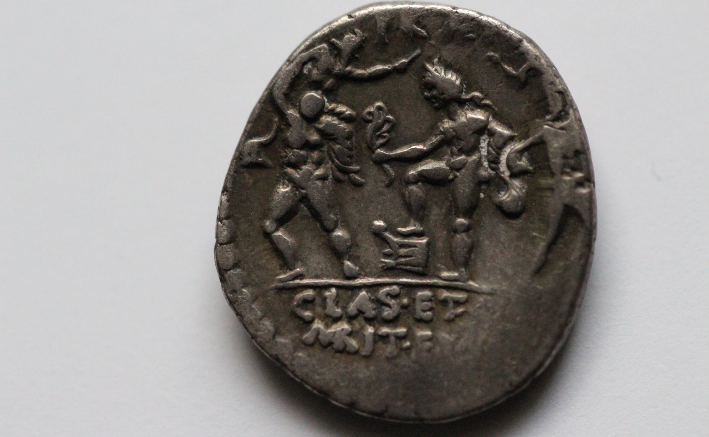 Sextus Pompey Ancient Roman Silver Denarius Coin, 40 BC, Roman Civil Wars, Roman Republic