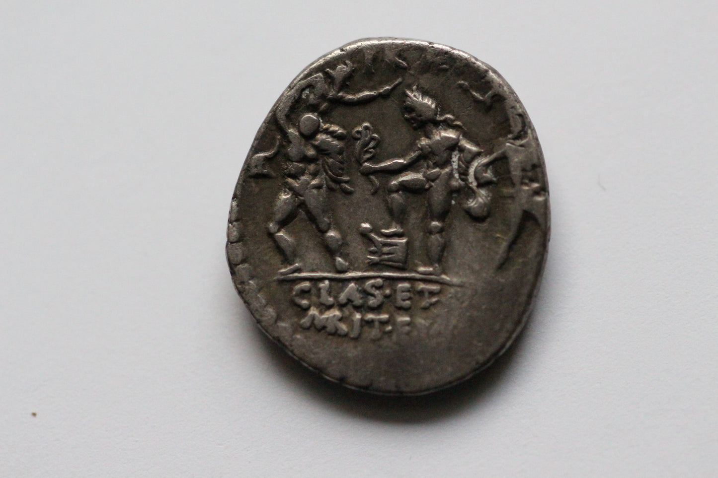 Sextus Pompey Ancient Roman Silver Denarius Coin, 40 BC, Roman Civil Wars, Roman Republic
