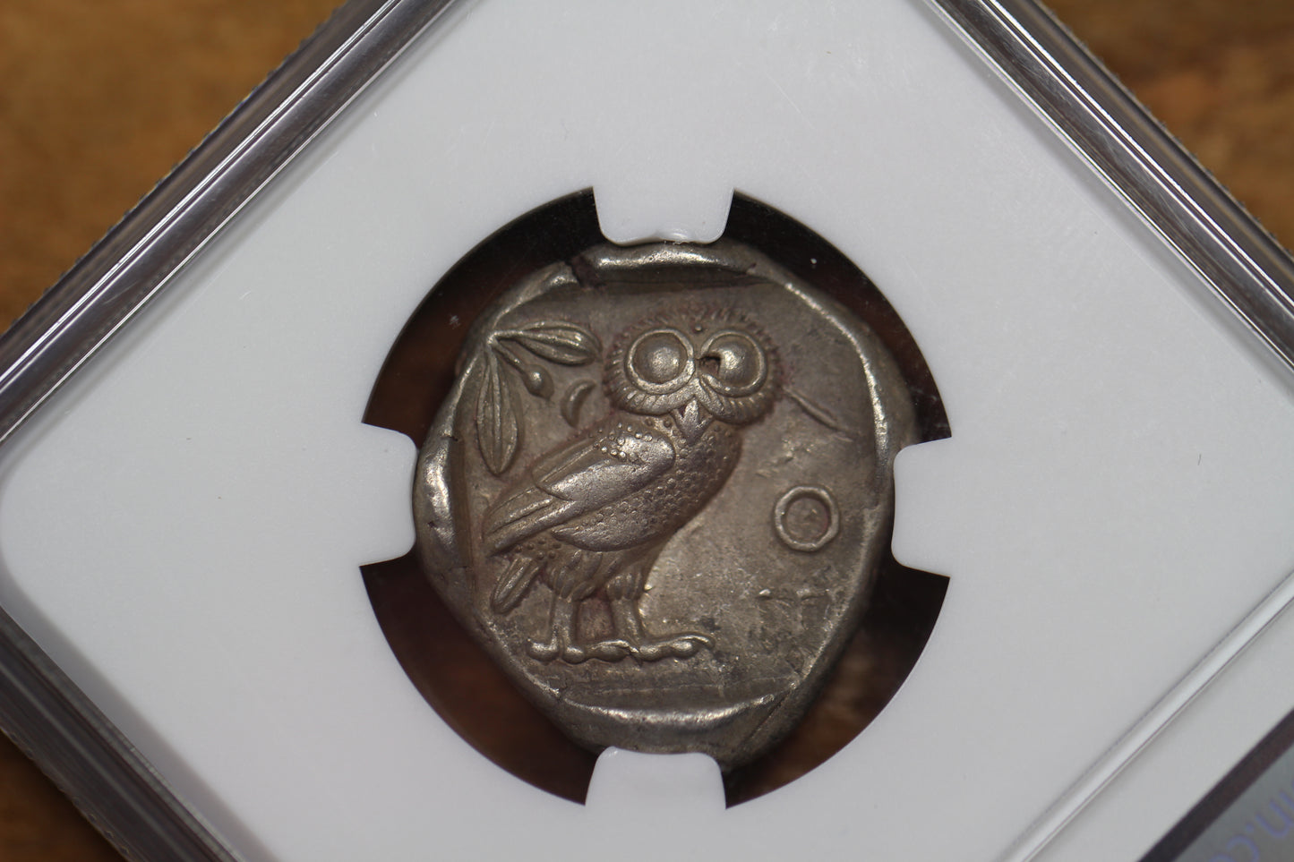 440 B.C. Ancient Greek Silver Tetradrachm Coin of Athens, Athenian Owl Design, NGC Choice XF