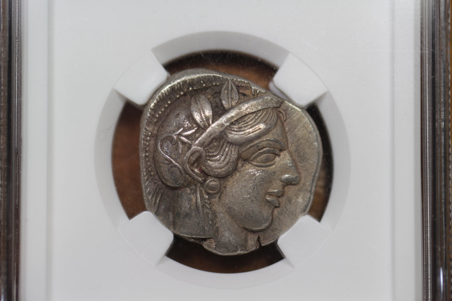 440 B.C. Ancient Greek Silver Tetradrachm Coin of Athens, Athenian Owl Design, NGC Choice XF