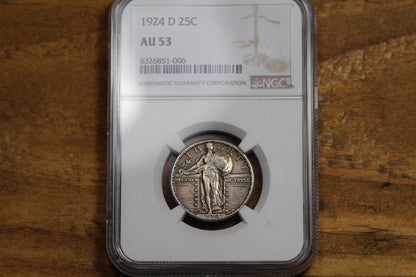 1924-D U.S. Standing Liberty Quarter, NGC AU-53