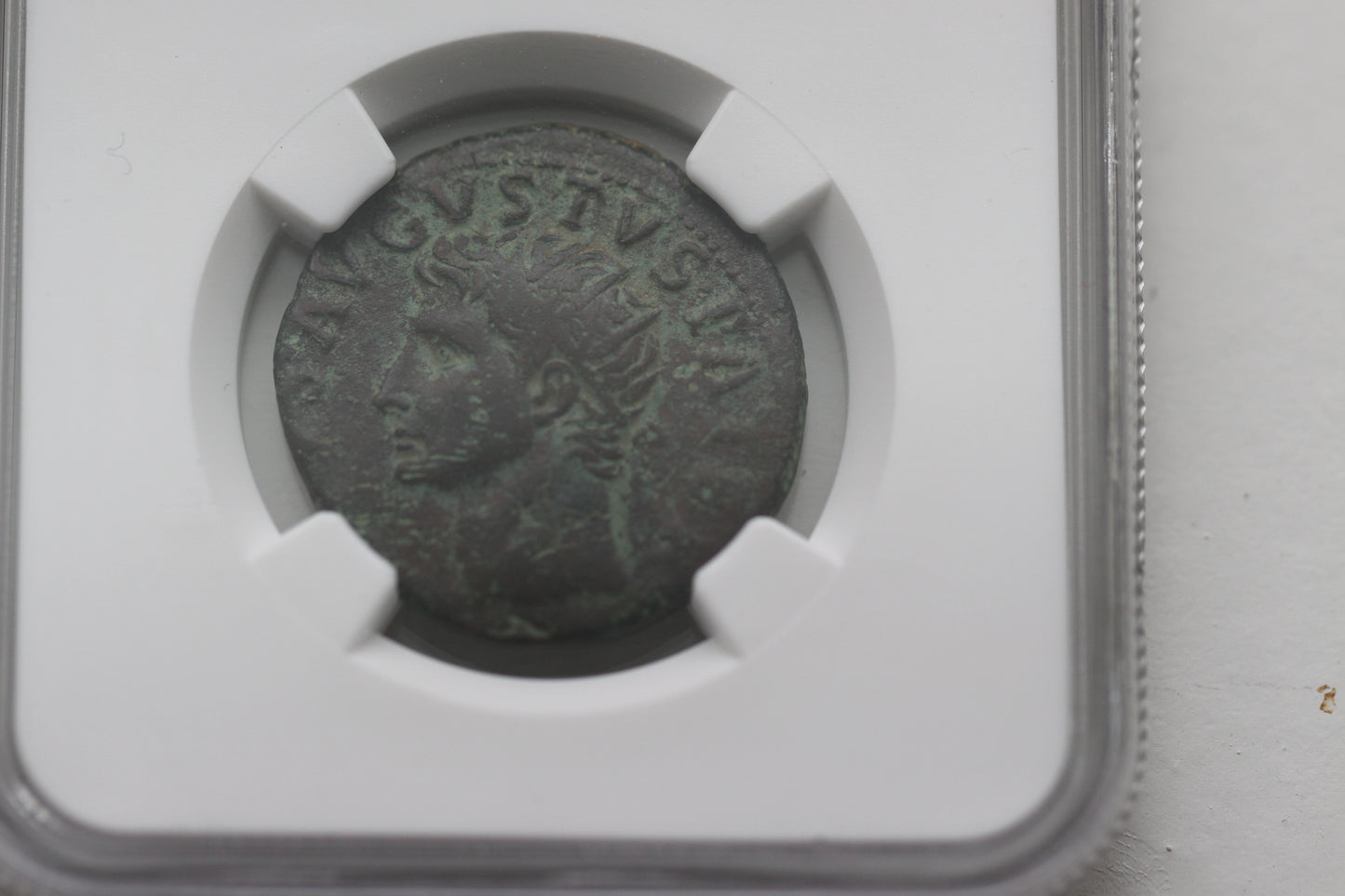 2nd Century AD, Ancient Roman Bronze Dupondius, Emperor Tiberius - Divus Augustus, NGC VF