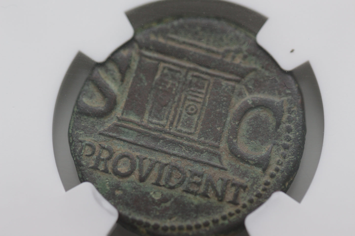 2nd Century AD, Ancient Roman Bronze Dupondius, Emperor Tiberius - Divus Augustus, NGC VF