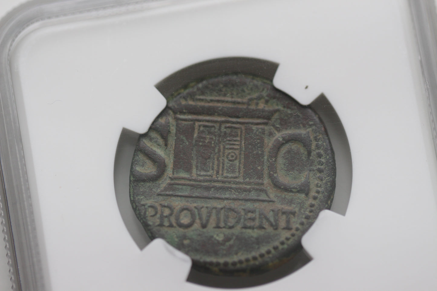 2nd Century AD, Ancient Roman Bronze Dupondius, Emperor Tiberius - Divus Augustus, NGC VF