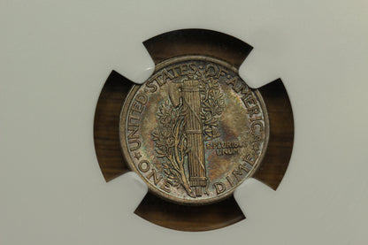 1916 U.S. Mercury Dime | NGC MS-66 FB | Rainbow Toning