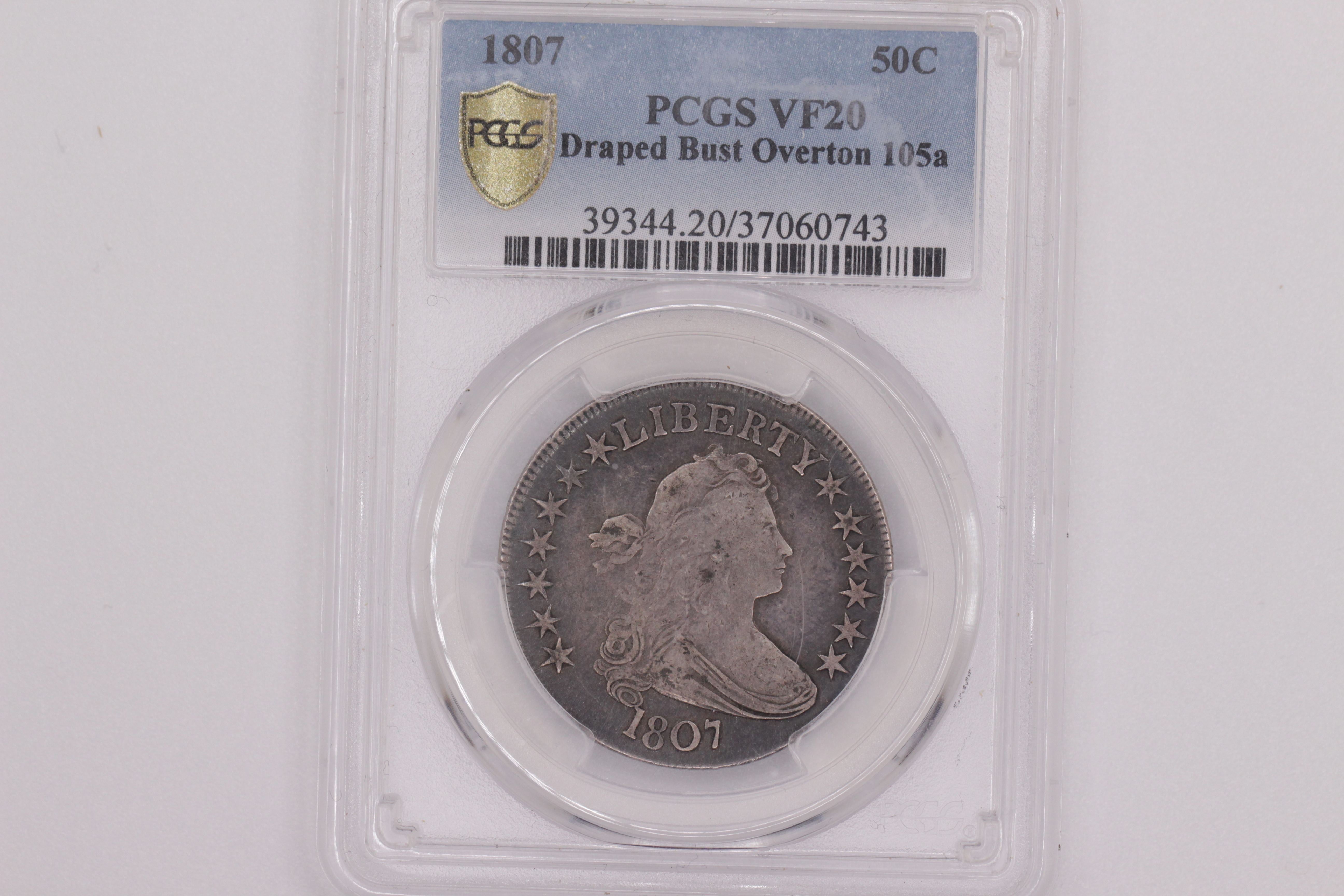 1807 U.S. Half Dollar Silver Coin | Draped Bust Design | PCGS VF