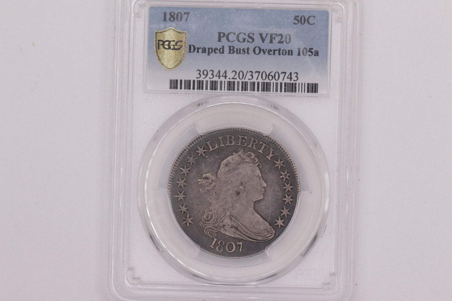 1807 U.S. Half Dollar Silver Coin | Draped Bust Design | PCGS VF-20