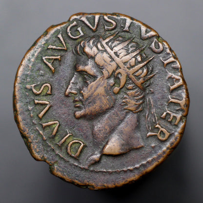 22 A.D. Roman Empire Bronze As, Emperor Augustus
