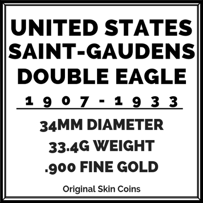1927 U.S. Gold Double Eagle Coin, Saint-Gaudens Design, Mint State Condition, Philadelphia Mint