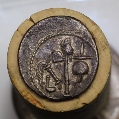 49 B.C. Roman Republic Silver Denarius, Julius Caesar