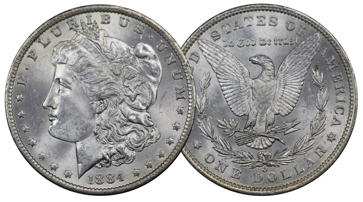 1883-1885 U.S. Morgan Silver Dollar, Gem Brilliant Uncirculated Condition