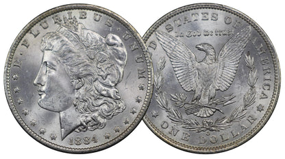 1883-1885 U.S. Morgan Silver Dollar, Gem Brilliant Uncirculated Condition