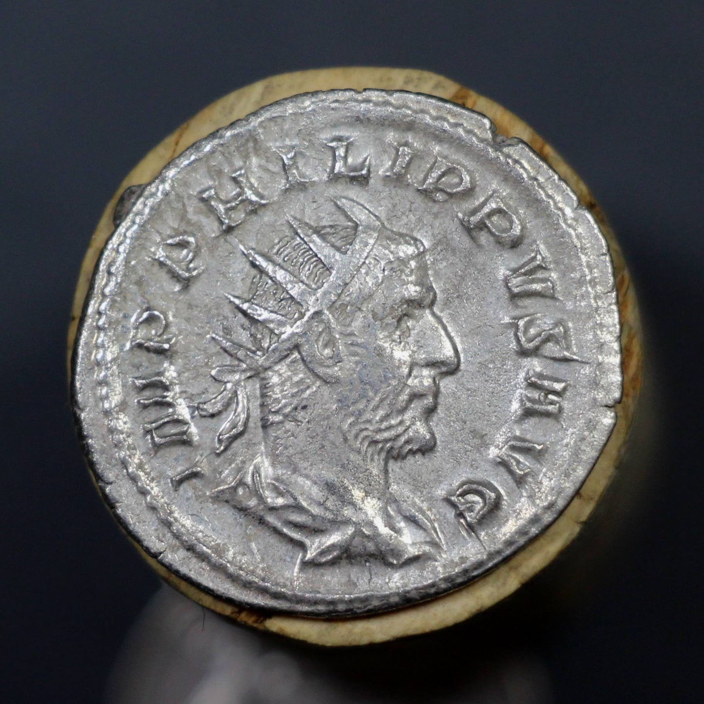 248 A.D. Roman Empire Silver Denarius, Emperor Philip I