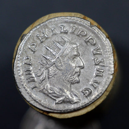 248 A.D. Roman Empire Silver Denarius, Emperor Philip I